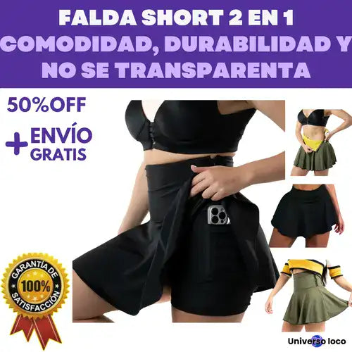 Falda Short Deportiva 2 en 1: Comodidad y Estilo en Movimiento