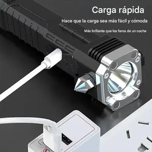 Linterna portátil de mano LED recargable súper brillante