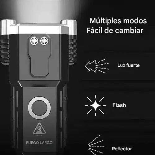 Linterna portátil de mano LED recargable súper brillante