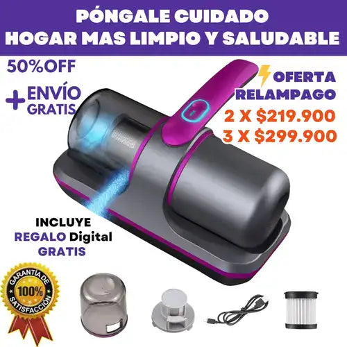 AcaroZero® Aspiradora Portatil Ultra Potente de Limpienza Profunda + REGALO Digital GRATIS