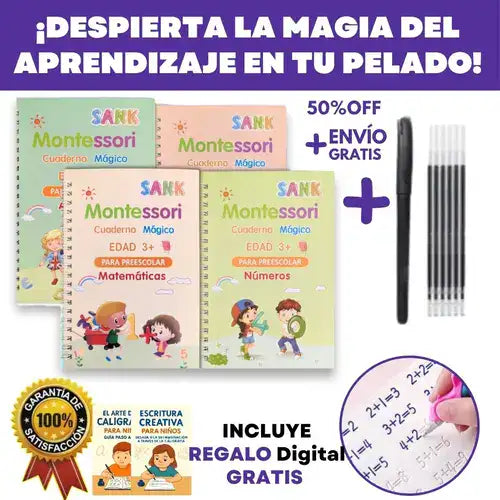 SUPER KIT DE 4 LIBROS DE CALIGRAFIA TINTA MÁGICA + 2 REGALOS Digitales GRATIS