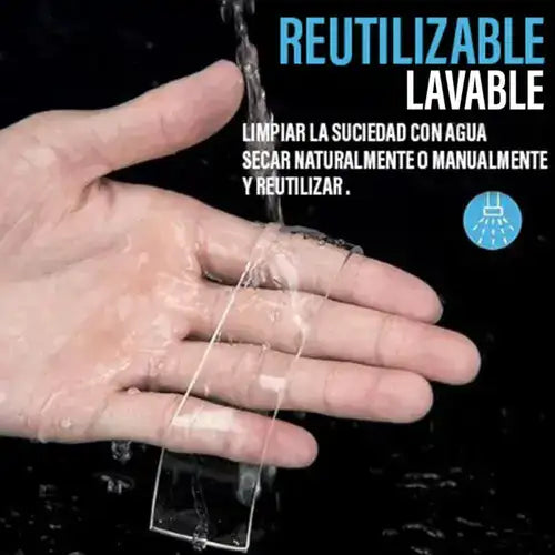 Adherente Pro® La Cinta Doble Faz Reutilizable y Lavable 3MT