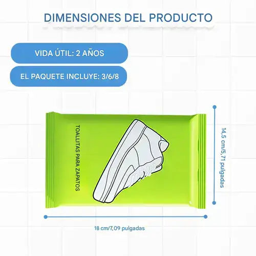 Toallitas limpiadoras de calzado rápidas