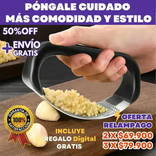 Triturador de Ajo Ergonómico + REGALO Digital GRATIS