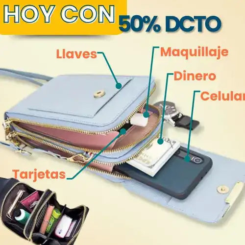 TouchBag™ Bolso Billetera Porta Celular Visor Pantalla Tactil