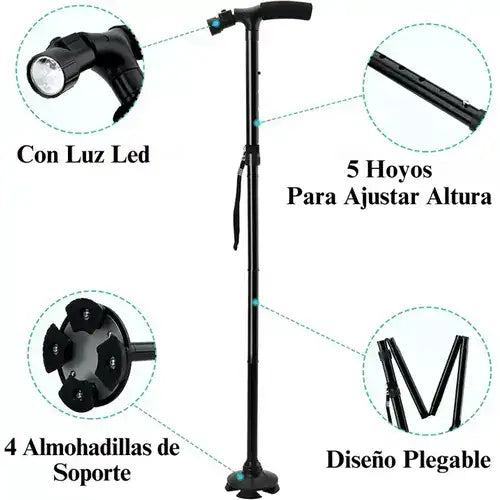 LumiBatón, el Bastón Plegable Con Luz LED