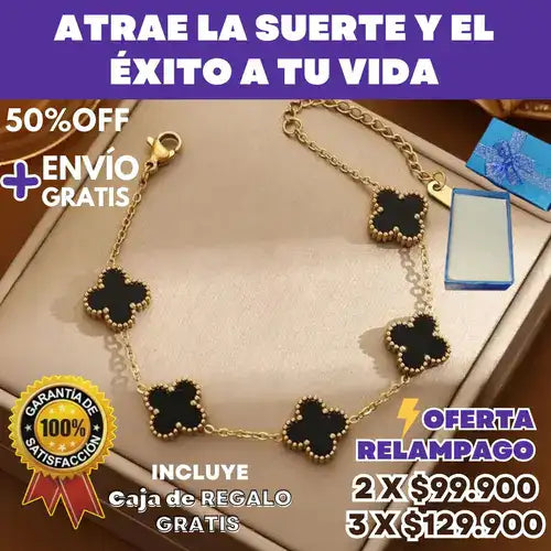Pulsera de Prosperidad® La Pulsera Van Cleef Viral con Baño de Oro 18K