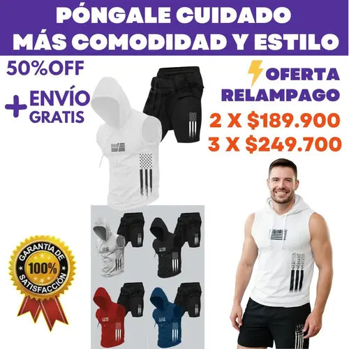 ¡Confort y Estilo! Conjunto de 2 Piezas para Hombre con Estampado