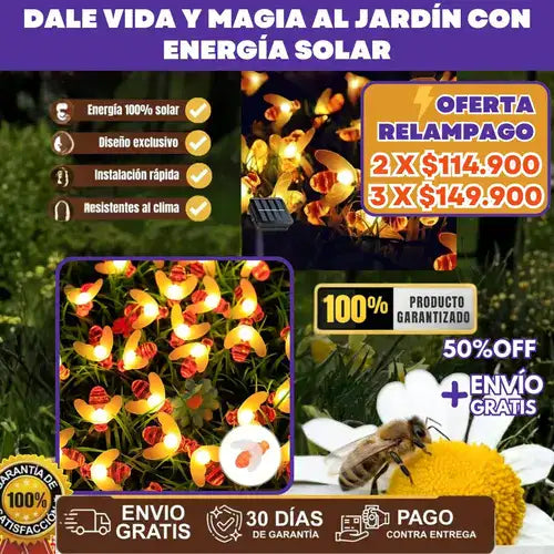 Luces Solares de Abejas LED 🐝 – Dale vida y magia al jardín con energía solar