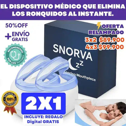 Snorva® 2X1 - Protector Bucal Anti-Bruxismo y Ronquidos + REGALO Digital GRATIS