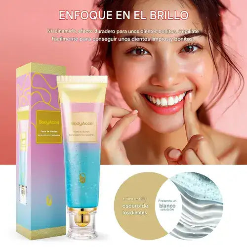 Pasta dental blanqueadora triple con niacinamida y sin flúor