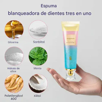 Pasta dental blanqueadora triple con niacinamida y sin flúor