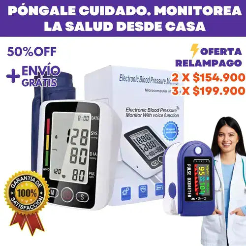 COMBO Oxímetro + Tensiómetro En Español
