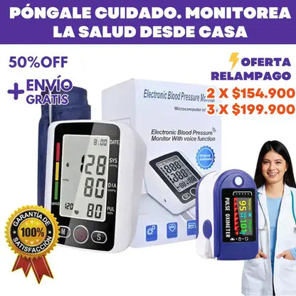 COMBO Oxímetro + Tensiómetro En Español