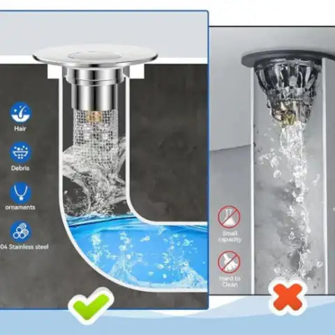 Filtro Pro. Tapón para drenaje. La Solución Rápida para Evitar Olores y Residuos en tu Casa