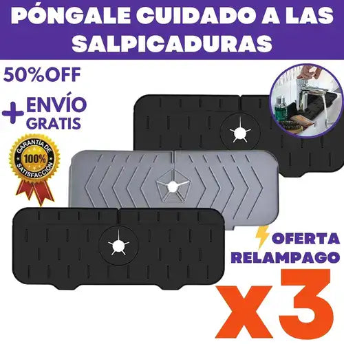 SecaTodo. El tapete escurridor de agua para grifo X3 Unidades