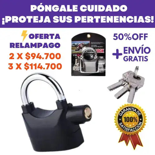Candado Antirrobo con Alarma