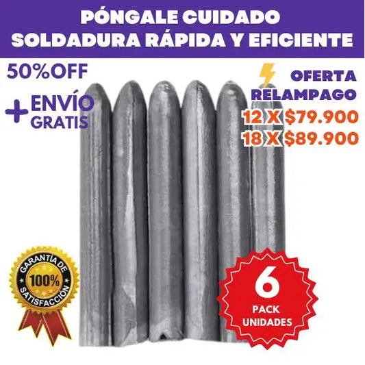 Pack X6 Varillas De Soldadura Universal para baja temperatura