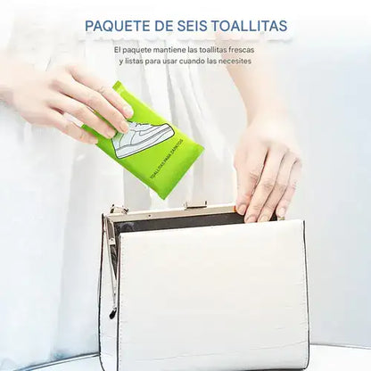 Toallitas limpiadoras de calzado rápidas