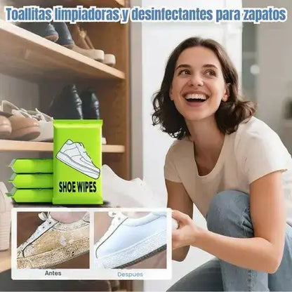 Toallitas limpiadoras de calzado rápidas