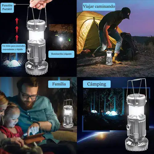 Lámpara Ventilador Solar 5-en-1 + REGALO Digital GRATIS