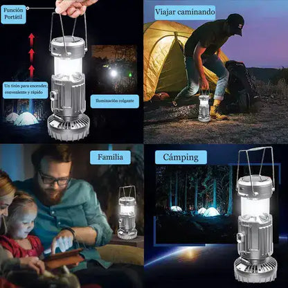 Lámpara Ventilador Solar 5-en-1 + REGALO Digital GRATIS