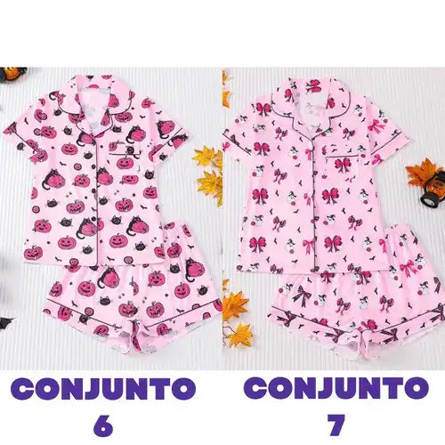 Conjunto de Pijama con Estampa de Fantasma y Calabaza + REGALO Digital GRATIS