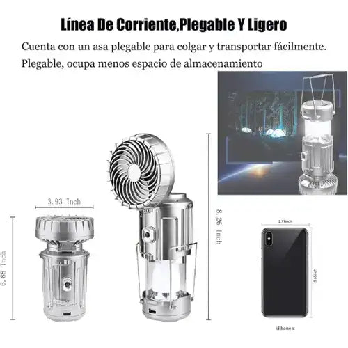 Lámpara Ventilador Solar 5-en-1 + REGALO Digital GRATIS