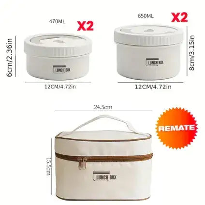 Set X4: porta-comidas + lonchera térmica + REGALO Digital GRATIS