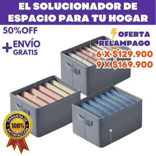 PAGA 1 LLEVATE 3 con Organizador De Ropa 9 Compartimentos