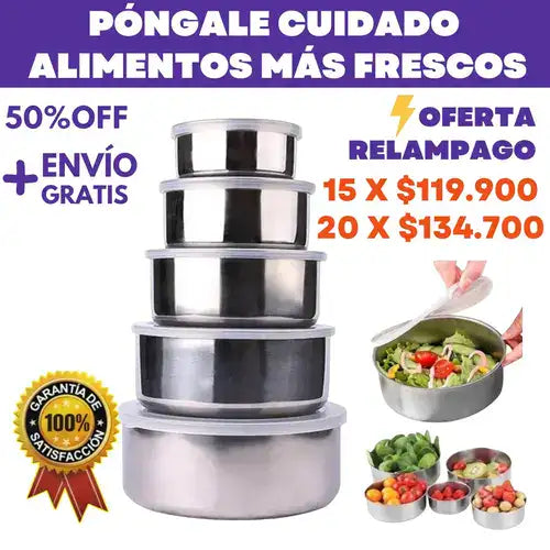 BowlFrescura™ SET X10 Bowls Con tapa hermética