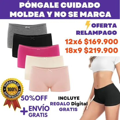 Panty Short de Algodón PAGA 3 LLEVATE 6